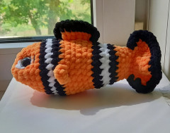 Рыбка Клоун мк по Вязаные игрушки Ольги Скип.