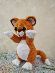 КОТИК в тигриной шкурке от Светланы Кононенко (2021)<br />Шкурку я ему так и не расписала... Кроме карандаша или маркера ничего придумать не могу.