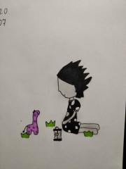 !__Ксюшин рисунок (2020).jpg (99.87 КБ) 692 просмотра Нарисовала моя маленькая внучка рисунок с Жирафиком, и захотела, чтобы я связала ей такого же (2020).