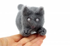 Funny Fluffy Cat Grey Lying Cat Amigurumi Toys Fuzzy Cats Funny Stuffed Kitten Handmade crochet cat Cheshire toys  cats  toys Easter's decor.jpg